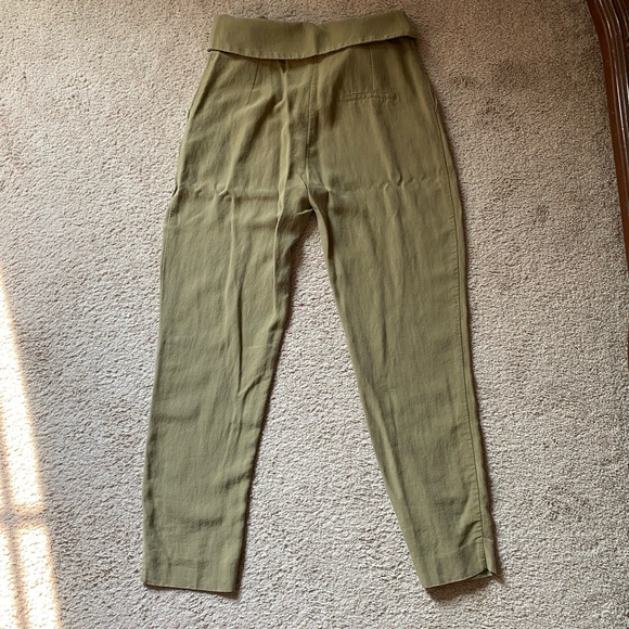Mango MNG Suit Folded Waist Trousers, US Size XXS, Olive Green - Picture 2 of 4